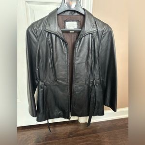 🖤 Worthington Genuine Lambskin Leather Jacket – Black – Petite Medium